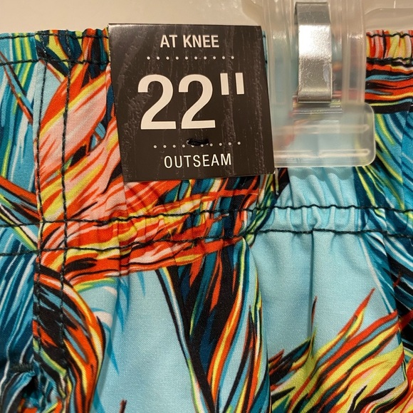 OP Blue and Orange Board Shorts Tropical Stripes - Picture 3 of 7